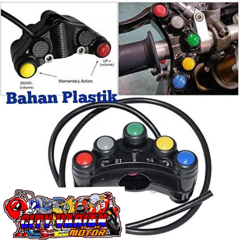 Saklar Kiri 7 Tombol Model Ktc Switch Holder Lampu On Off Stater Universal Untuk Semua Motor CVM