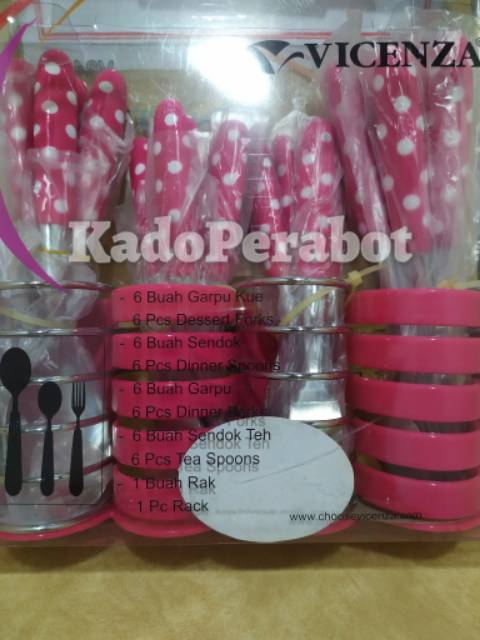 Kado Sendok Set Cantik - Sendok Polkadot Set - Sendok motif Set murah