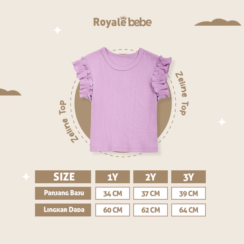 ROYALE BEBE ZELINE TOP EMMA TOP ATASAN PAKAIAN BAJU ANAK FASHION ANAK PEREMPUAN 1 - 3 TAHUN