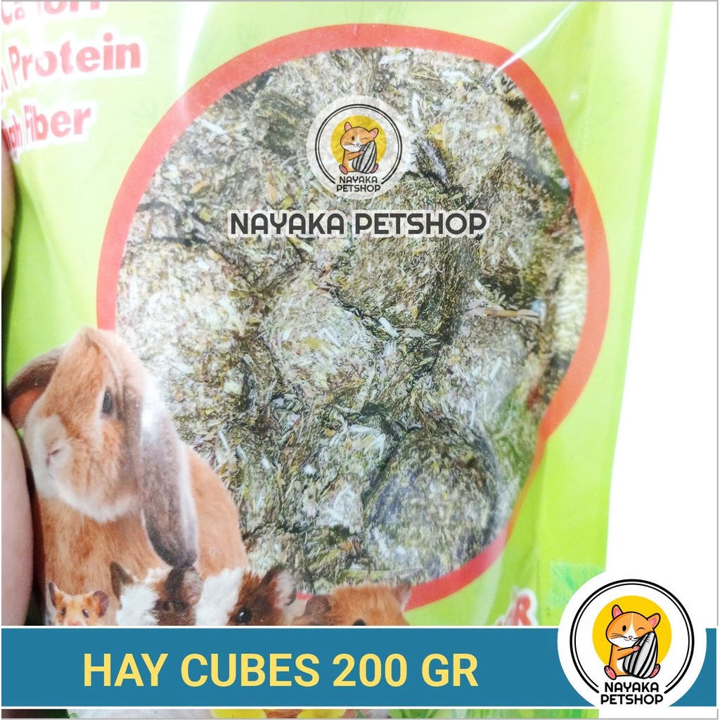 Hamsfood Hay Cubes 200 gr Pakan Kelinci Rumput Kering Makanan Rabbit Chinchilla Cemilan Marmut Snack Food Grass Guinea Pig