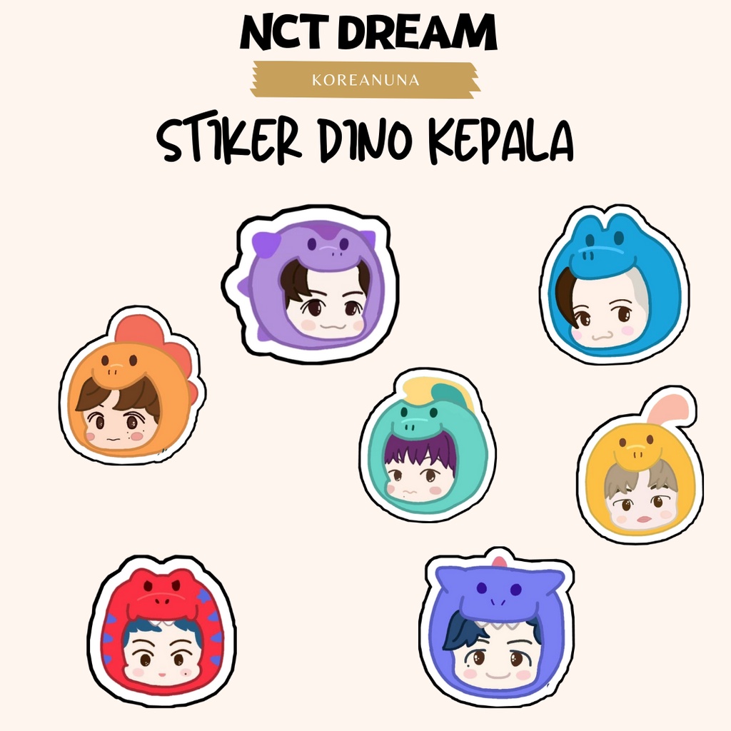 Stiker Kpop Nct Dream Dino Kepala Aesthetic Berkualitas Sticker Laptop Botol Buku Note Berkualitas M