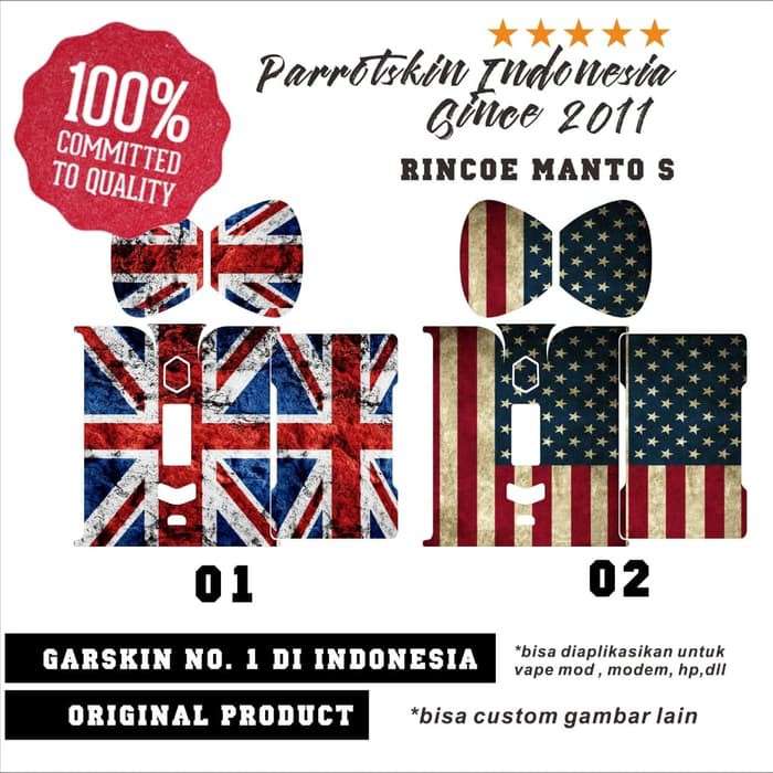 Manto S Skin garskin England USA flag Edition BISA CUSTOM