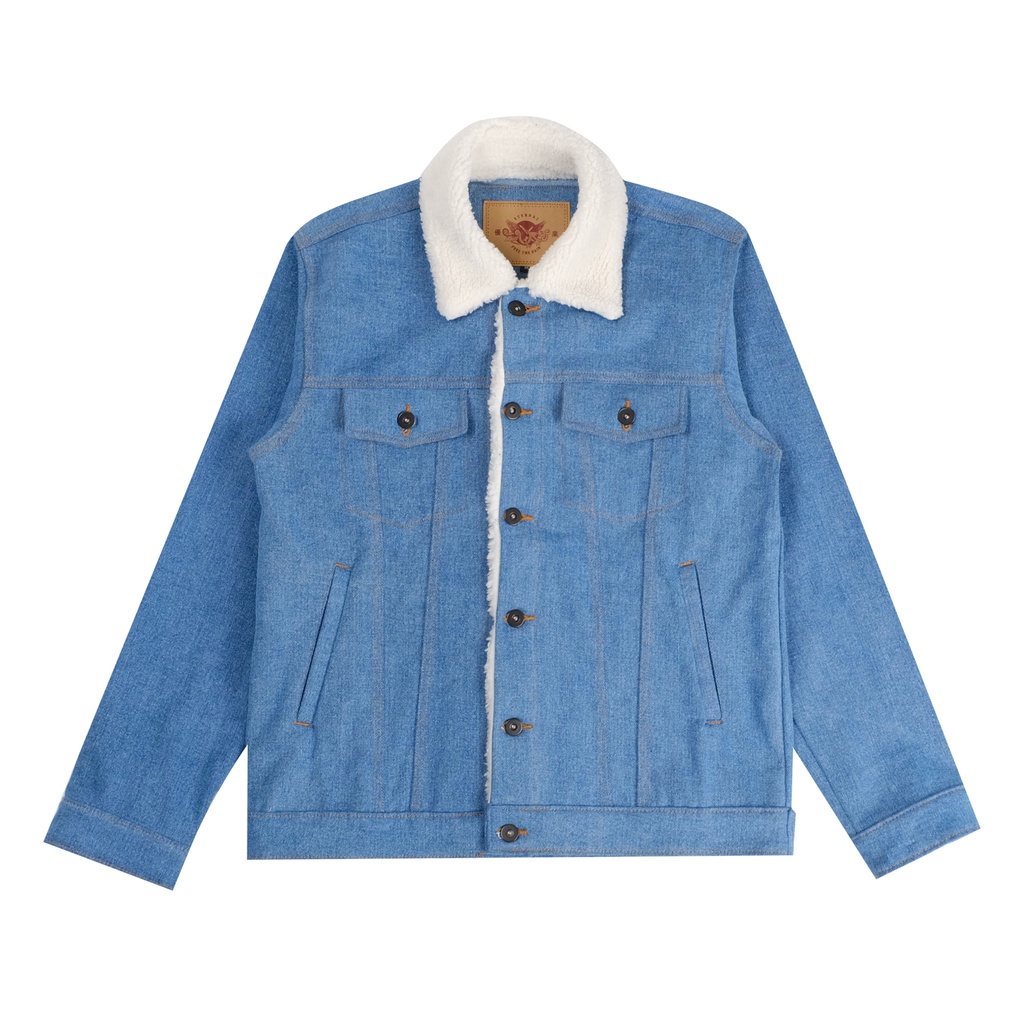 ETERNALWORKS - Trucker Denim Jacket Sherpa Blue