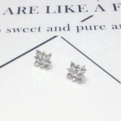 Anting Mutiara Pejantan Kristal Fashion Heart Pearl Crystal Stud Earring Charm Zircon Star Earrings Jewelry for Women Lady Gift-18