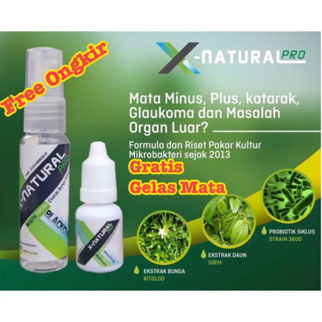 BISA COD - GRATIS GELAS CUCI MATA X Natural Pro isi 2 btl X-Natural Pro Natural Pro Original Product