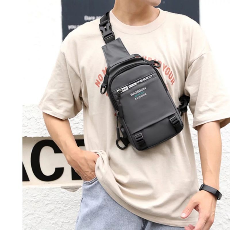JS_BEST SELLER !! Waistbag Pria / Tas Selempang Lokal / Multi / Sling Bag / Tas selempang HAOSHUAI