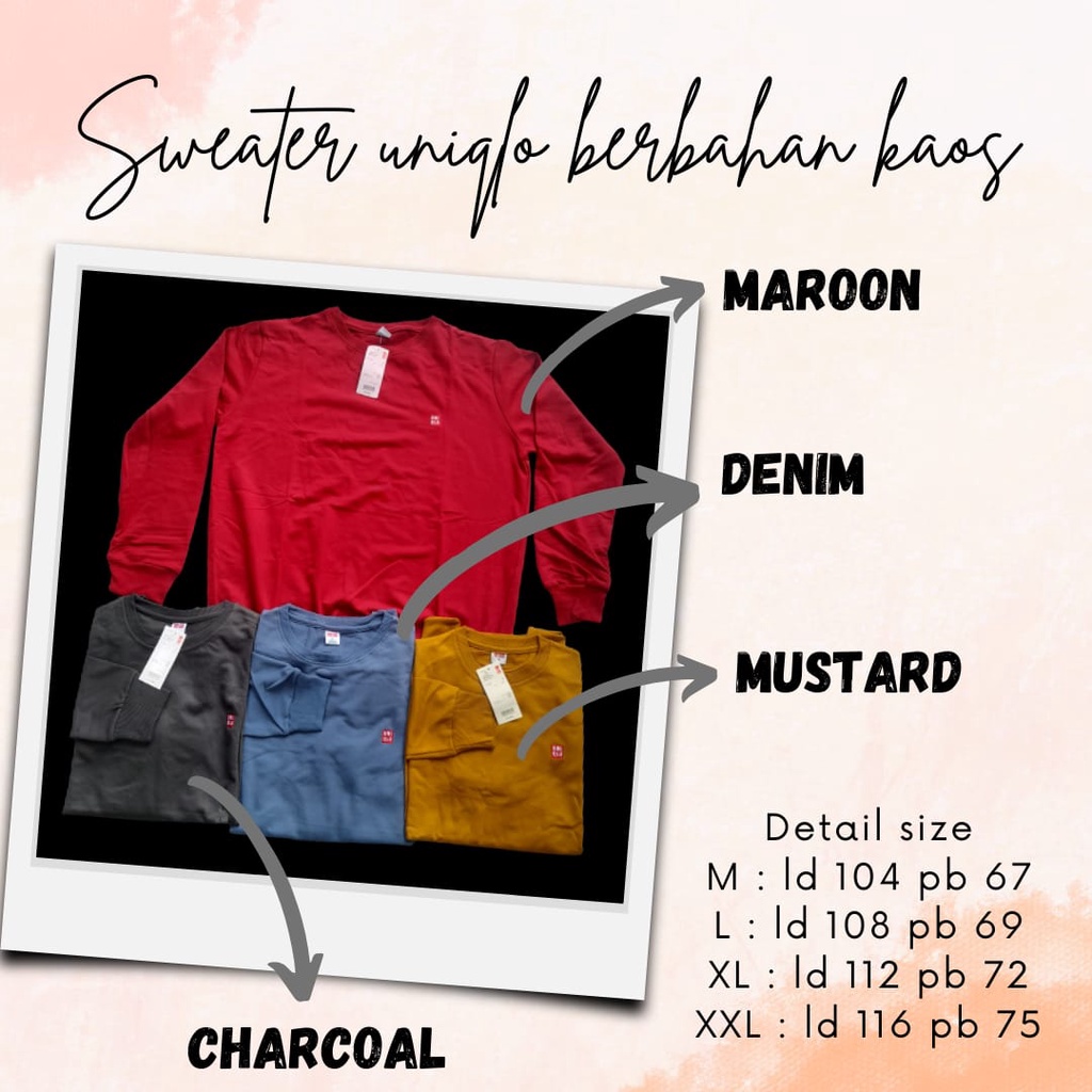 Sweater Uniqlo Polos Sweater Pria Sweater Couple Sweater Polos Pria Sweater Unisex