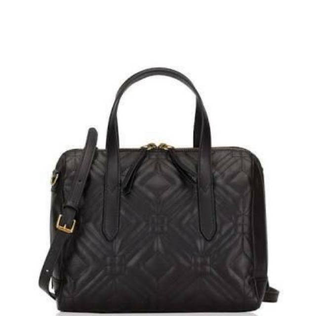 fossil sydney satchel black quilt