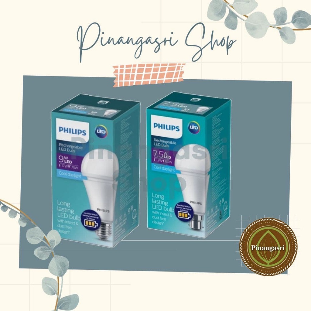 Led Emergency LED Philips Emergency 7w 9w Watt Cahaya Putih RECHARGEABLE EMERGENCY CHARGE 7w 9w