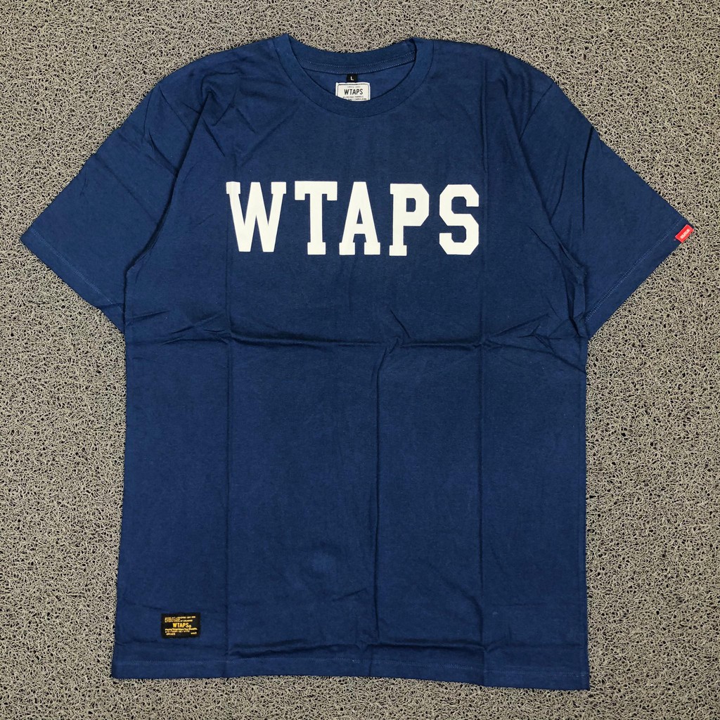 KAOS T SHIRT TEE WTAPS LOGO BIRU TUA
