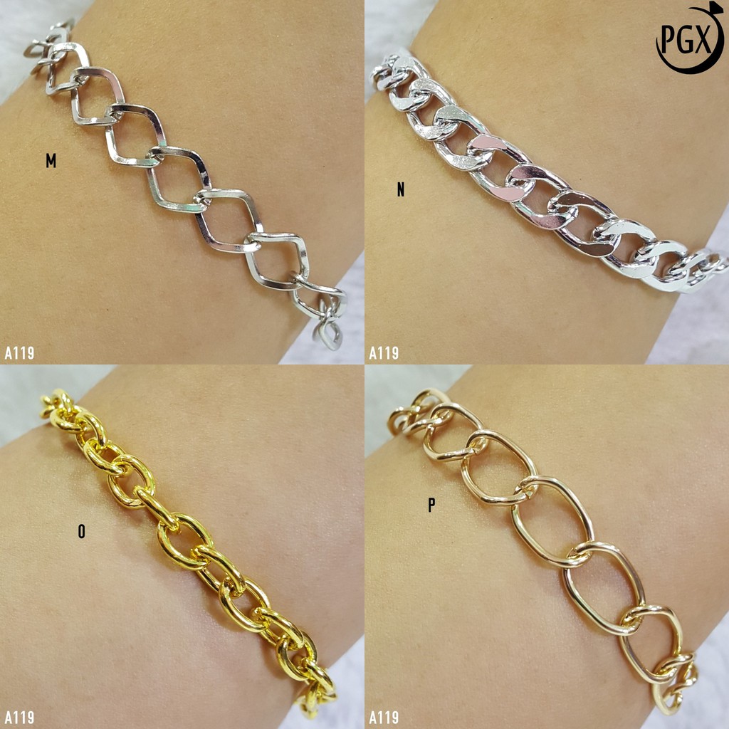 PGX Gelang Rantai Monel Pria Wanita - Chain Multi Layer Aksesoris Fashion - A120