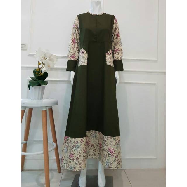 Gamis toyobo kombinasi batik by edness kayla (booked)
