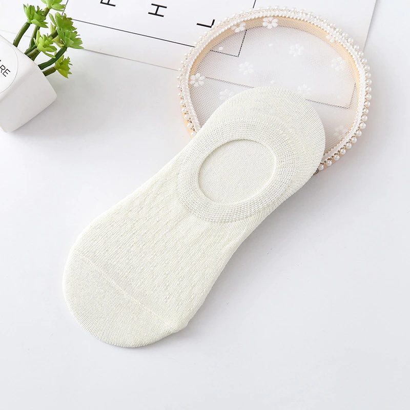 OVERFLOWS.ID Kaos Kaki Hidden Di Bawah Mata Kaki Pria Wanita Ankle Sock Basic Import Kaos Kaki-Ivory
