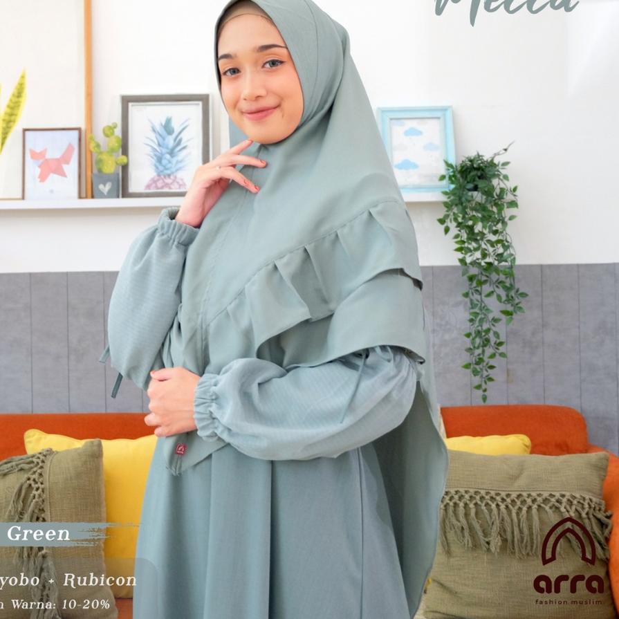 Sarimbit Keluarga 2022 Series Mecca Sage Green - Baju Couple Keluarga Lebaran 2022 Terbaru Jumbo LD 