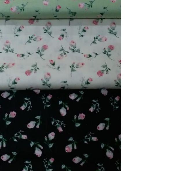 ➮ bahan kain katun jepang catoon japan desain motif bunga mawar cantik ←