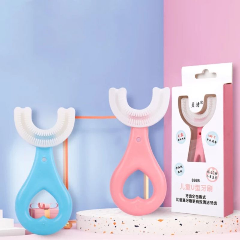 Sikat Gigi U Anak Bayi Balita Silicone Silikon Sikat Gigi Bentuk U