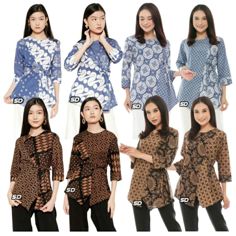 BAJU ATASAN BATIK BLOUSE BLUS BATIK WANITA CEWEK PEREMPUAN MODERN TERBARU KEKINIAN PAKAIAN BATIK KAN