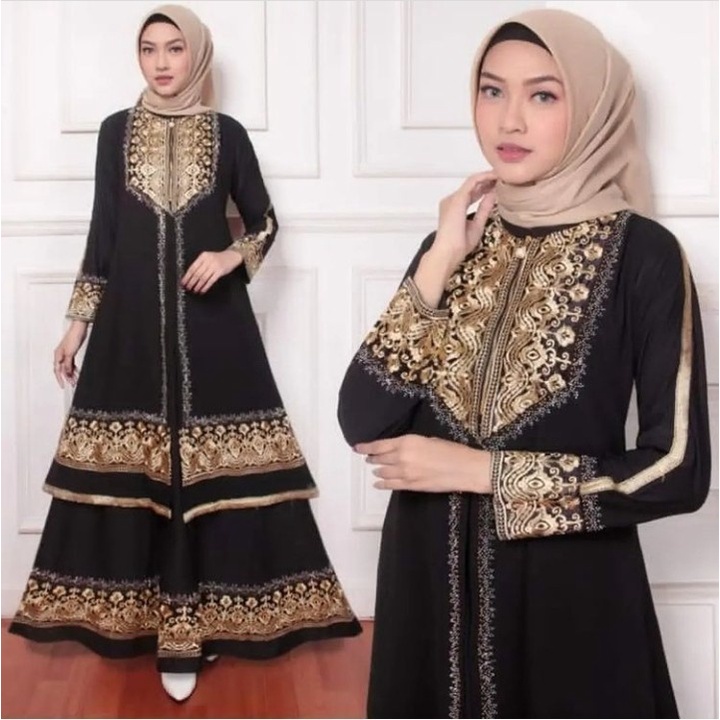 Abaya turkey mewah/abaya dubai original/abaya turkey #1381 hitam mewah remaja dewasa kekinian terbar