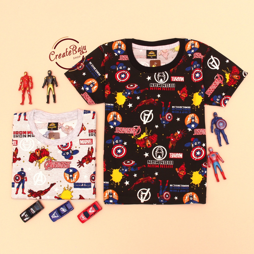 KAOS ANAK LAKI AVENGERS 1-7 TAHUN BAJU ATASAN ANAK LAKI FASHION TERMURAH BAHAN KATUN