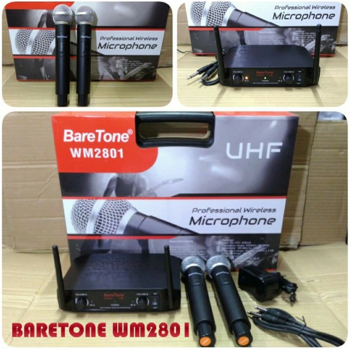 Mic wireless baretone wm2801 handheld microphone wm 2801 pegang