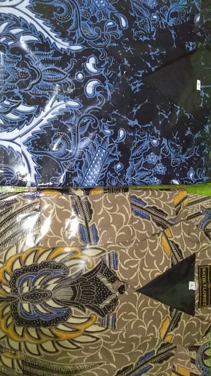 Ajibhanu Biru Kemeja Batik Pria Full Furing Bahan Katun Primisima