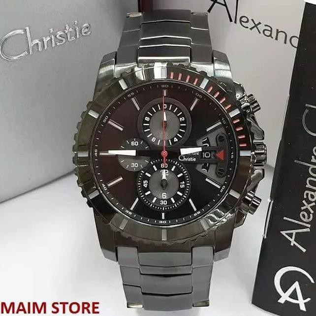 Jam Tangan Pria Alexander Christie Original Ac6455 Black Red