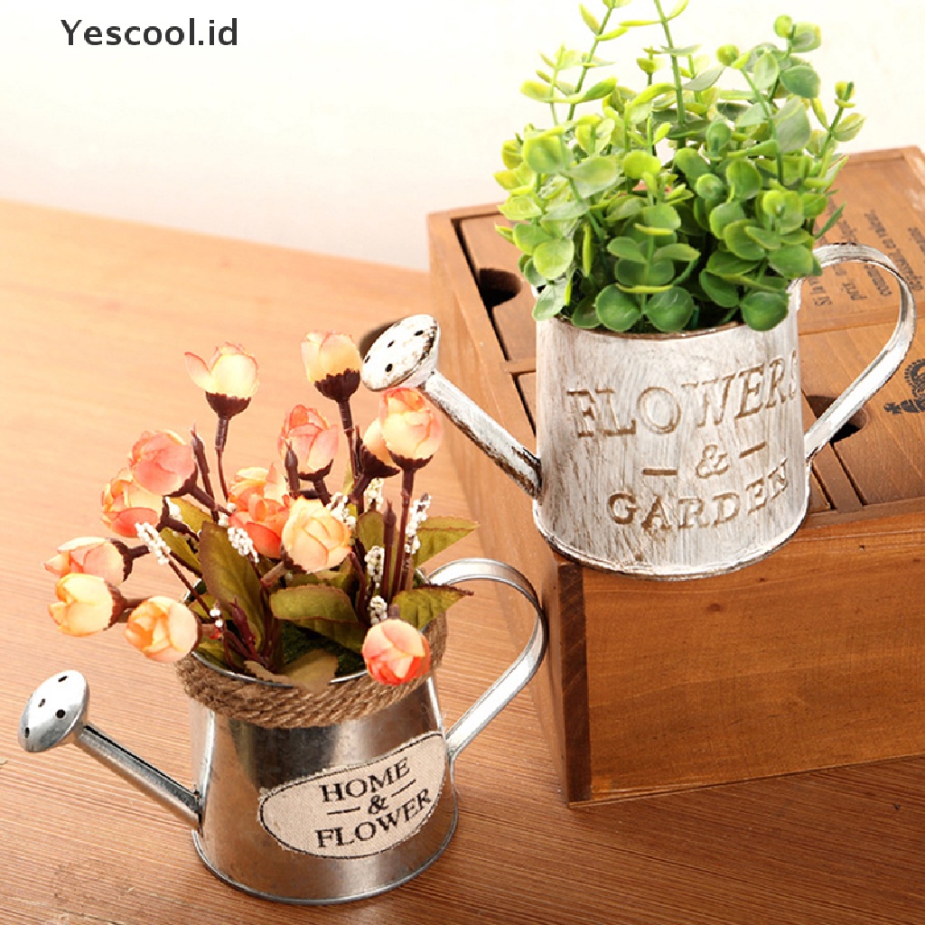 【Yescool】 vintage flower pot succulent planter metal plant bucket vertical garden decor .