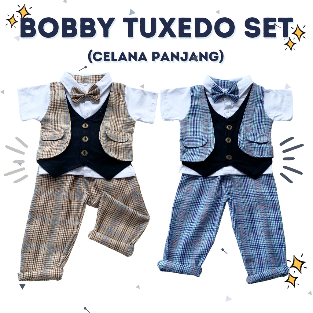 tuxedo anak bayi setelan jas kondangan balita 1 2 3 tahun bobby tuxedo set rompi baby vest pesta anak