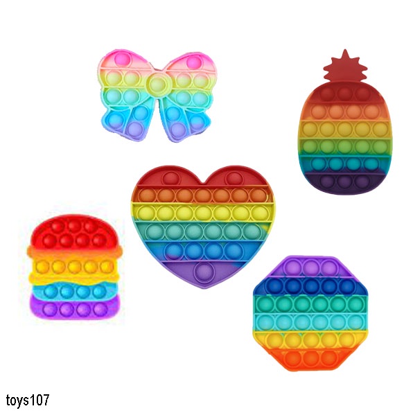 Mainan Pop It Rainbow Karakter Fidget Push Pop It Butterfly Hello Kitty Pop Its Mainan Anak - Toys10