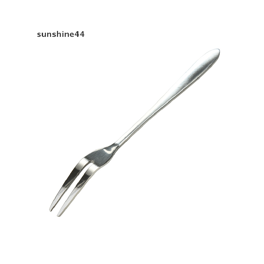 Sunshine 5Pcs Garpu Buah Dua Gigi Bahan Stainless Steel