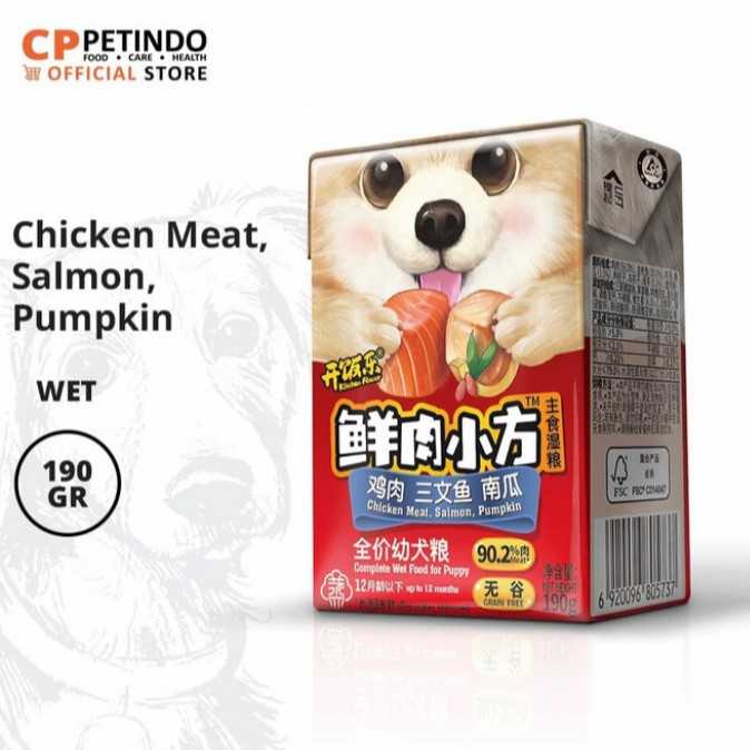 KITCHEN FLAVOR PUPPY WET FOOD CHICKEN SALMON PUMPKIN 190 GR