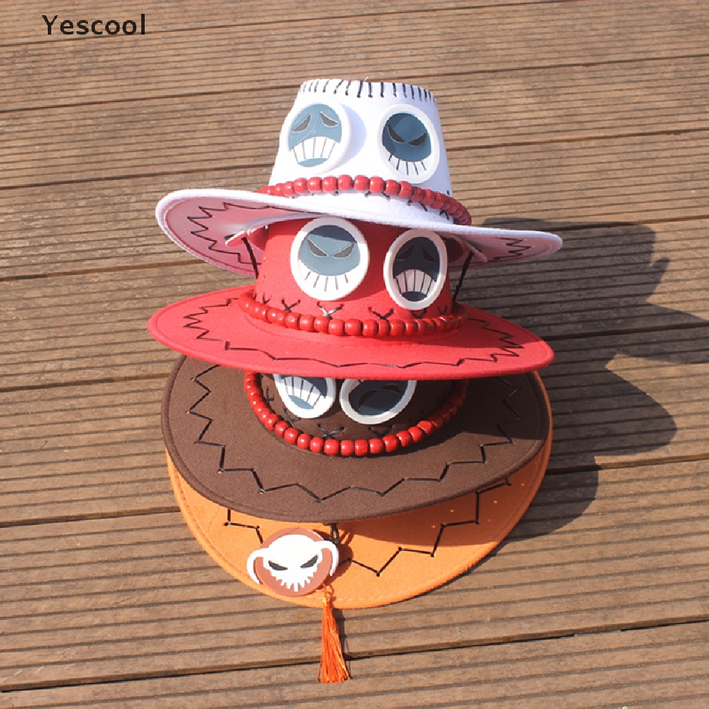 Yescool Topi Koboi Cosplay Anime One Piece Portgas D Ace Untuk Pria Wanita Anak