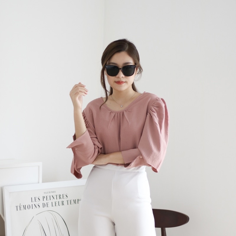 MSMO Denise Blouse Puffy Sleeve / Atasan Wanita / Blouse Wanita / Kaos Wanita / Top Wanita / Blouse Wanita-4