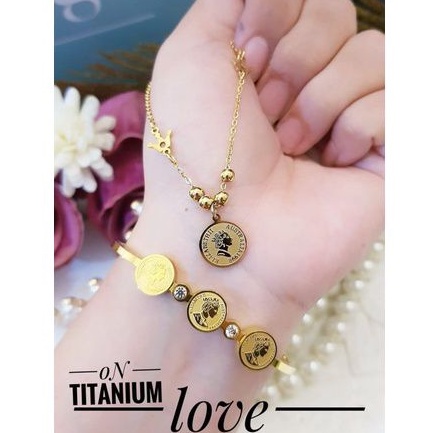 TiTanium set gelang dan cincin