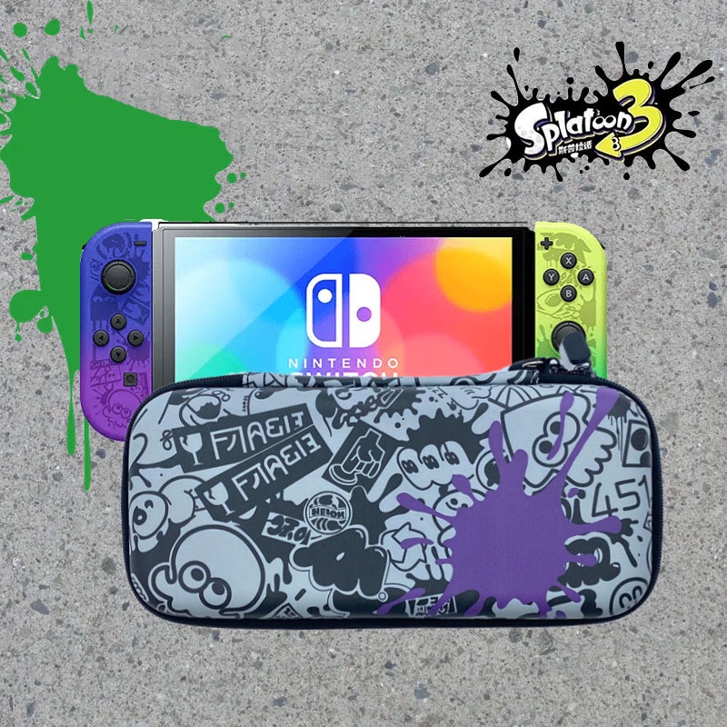 Splatoon 3 Tas Penyimpanan Konsol Game Nintendo Switch V1 V2 OLED