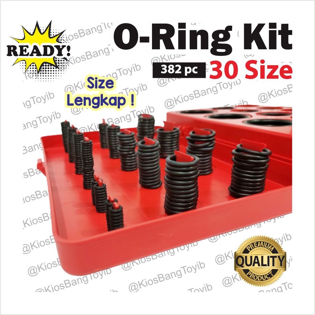 Oring O-Ring Seal Kit Karet Rubber Sparepart  Seal Tightening Assortment Oil 30 Size 382pc (OK311)