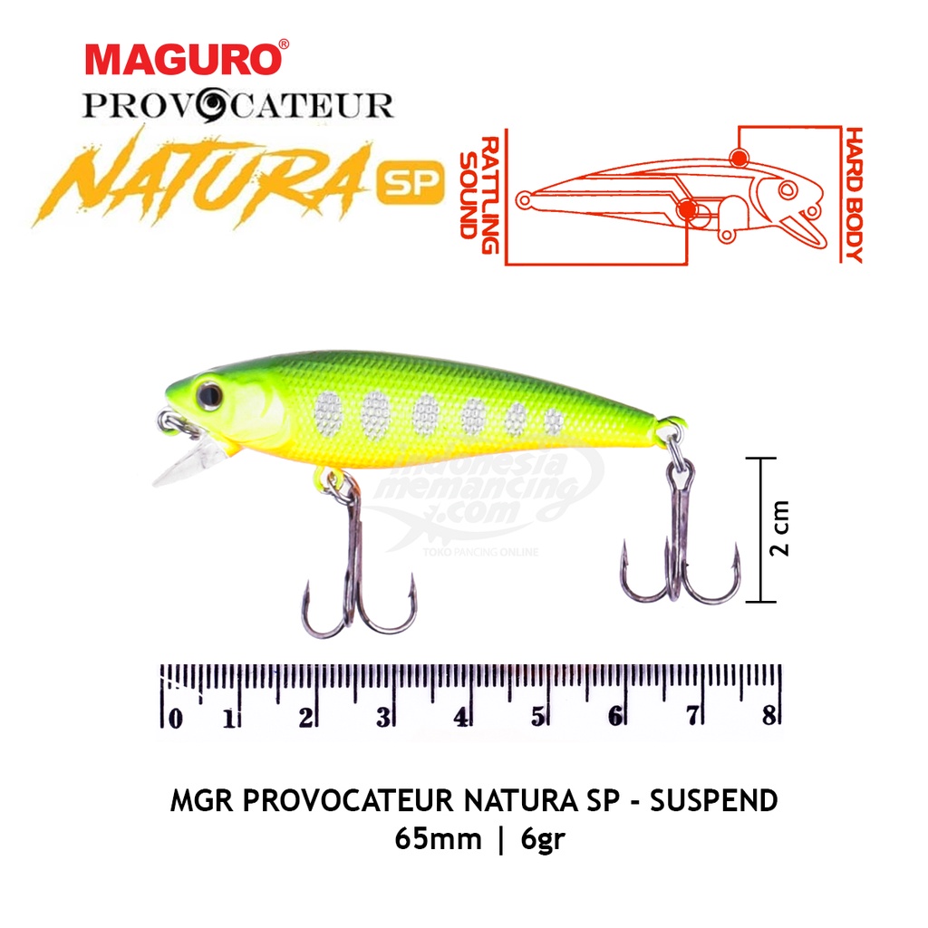 Umpan Maguro Minnow Provocateur Natura Suspend 65mm