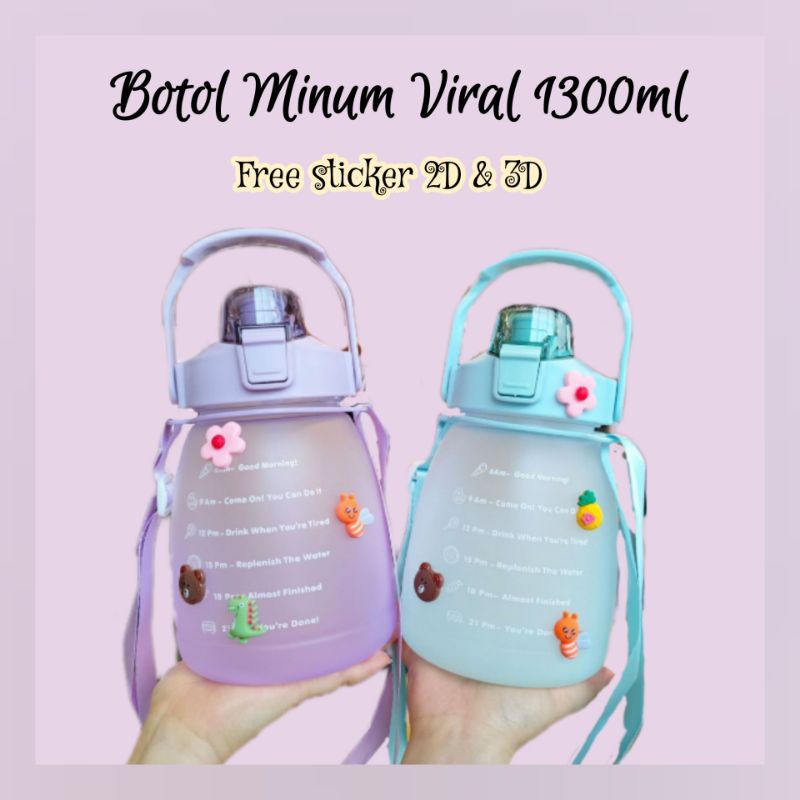 Botol Air Minum 1.3 L - Botol Minum Viral Korea Kekinian 1300 ML