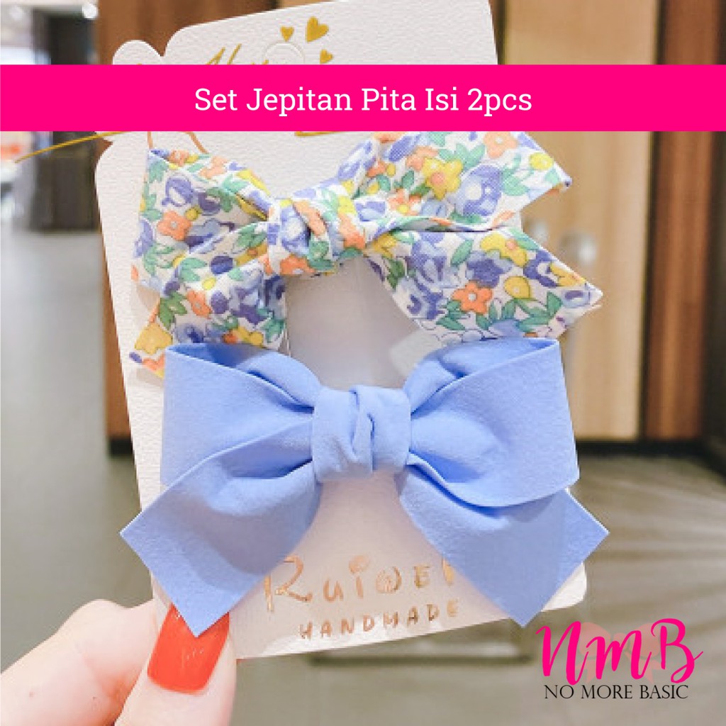 Jepitan Rambut Anak Perempuan Korea Jepit Pita Set Jepitan Pita Isi 2pcs Rambut Anak Motif Lucu