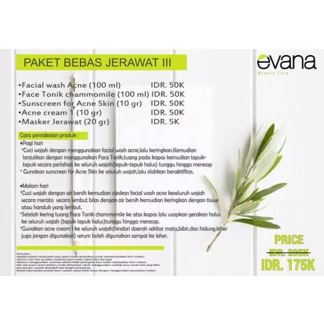 PAKET MULUS JERAWAT EVANA BEAUTY CARE BPOM