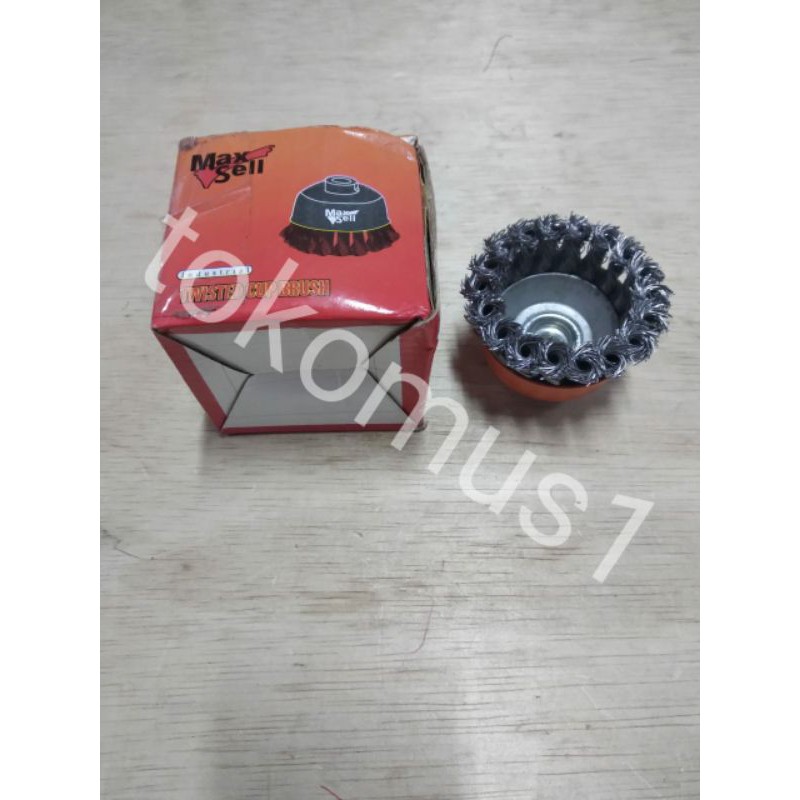 SIKAT KAWAT MANGKOK MAXSELL 3&quot; KEPANG/CUP BRUSH GERINDA TANGAN