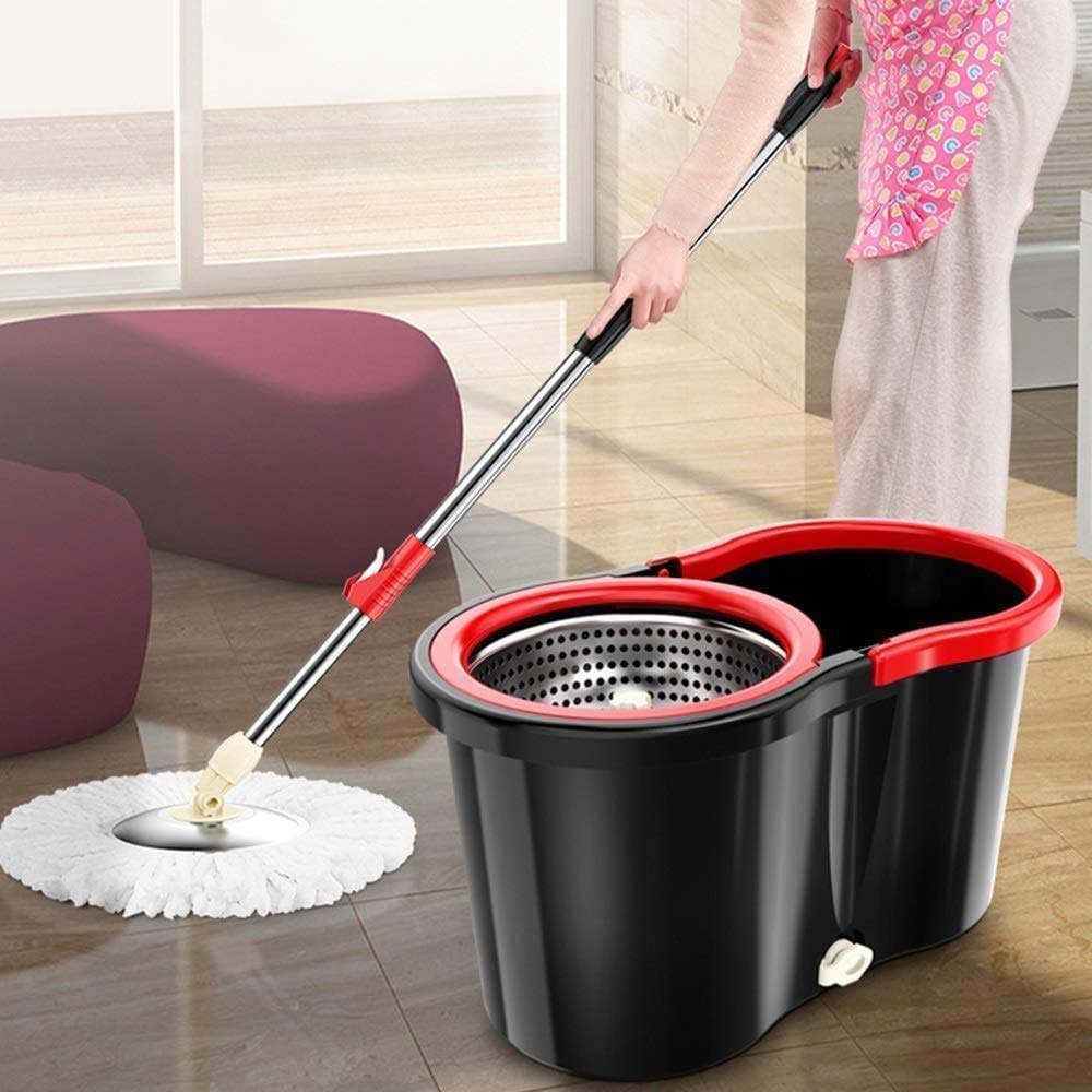 CUCI GUDANG Alat Pel Lantai Spin Mop Alat Pel Lantai Super Praktis Spin Mop Super - Alat Pel Lantai Ultra Pel putar serbaguna spin mop 2 kain pel