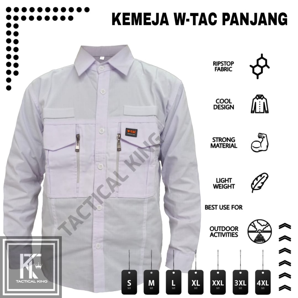 Kemeja Tactical W-TAC Tangan panjang / Baju Kemeja Lapangan Taktical PDL PDH tangan panjang