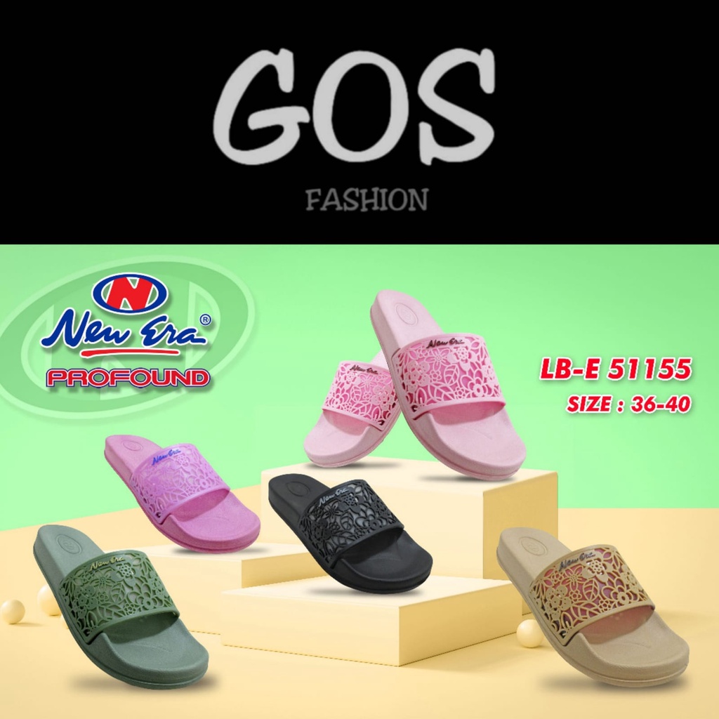 gof NEW ERA LB E 51155 Sandal Selop Flat Wanita Sandal Slop Jelly Sendal Cewek