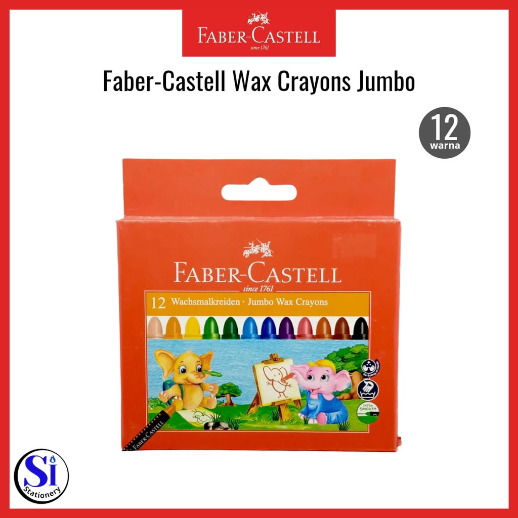 

Wax Crayon Jumbo Faber Castell 12 Warna/Faber Castell Wax Crayon Jumbo 12 Colour