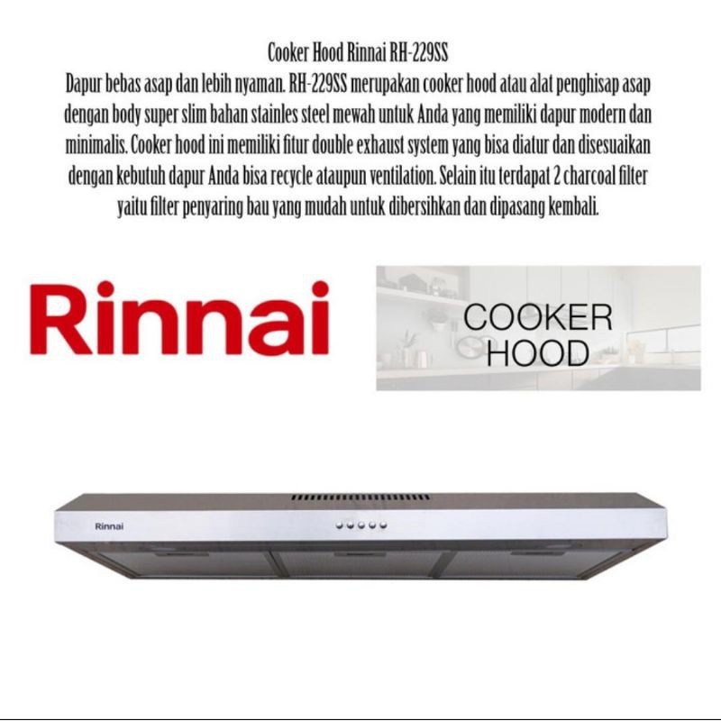 Cooker Hood Rinnai RH 229SS