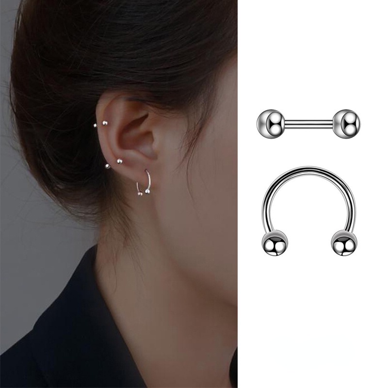 1 Pc Anting Bahan Titanium Steel Gaya Korea