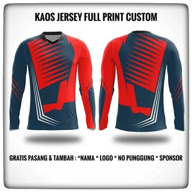 Jersey kaos baju sepeda roadbike mountain MTB fullprint custom lengan panjang