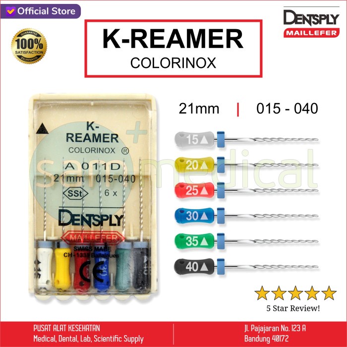 Dentsply Maillefer K-Reamer Colorinox - 21 mm