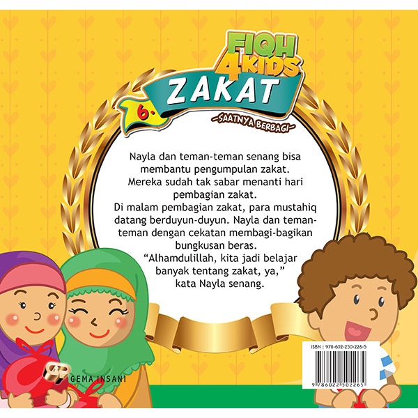 Buku Fiqh For Kids 6 : Zakat - Saatnya Berbagi - Gema Insani 100% Original